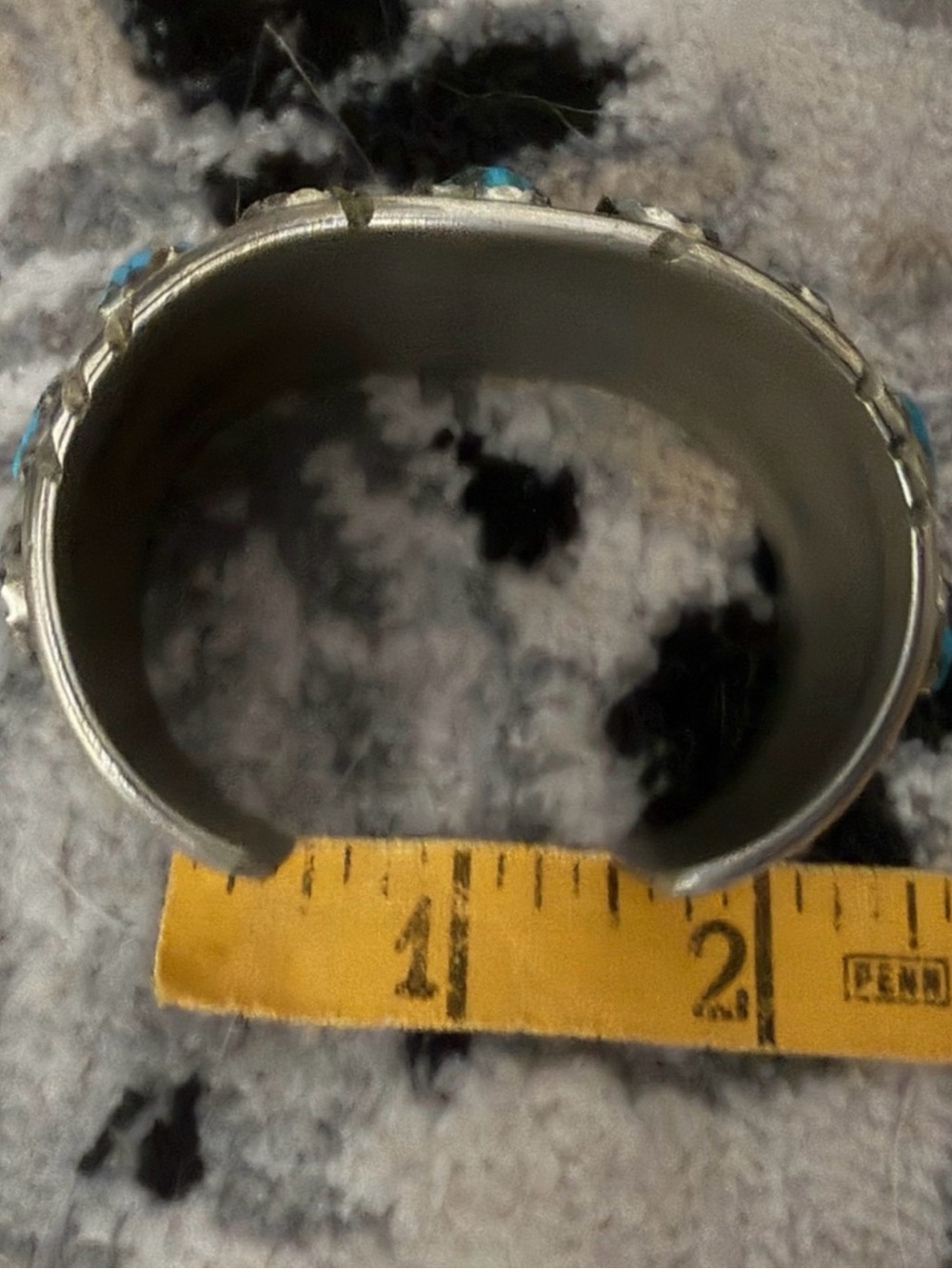 Massive Vintage Navajo Nugget Turquoise Sterling Silver Cuff Bracelet 66 Grams - Picture 3 of 9